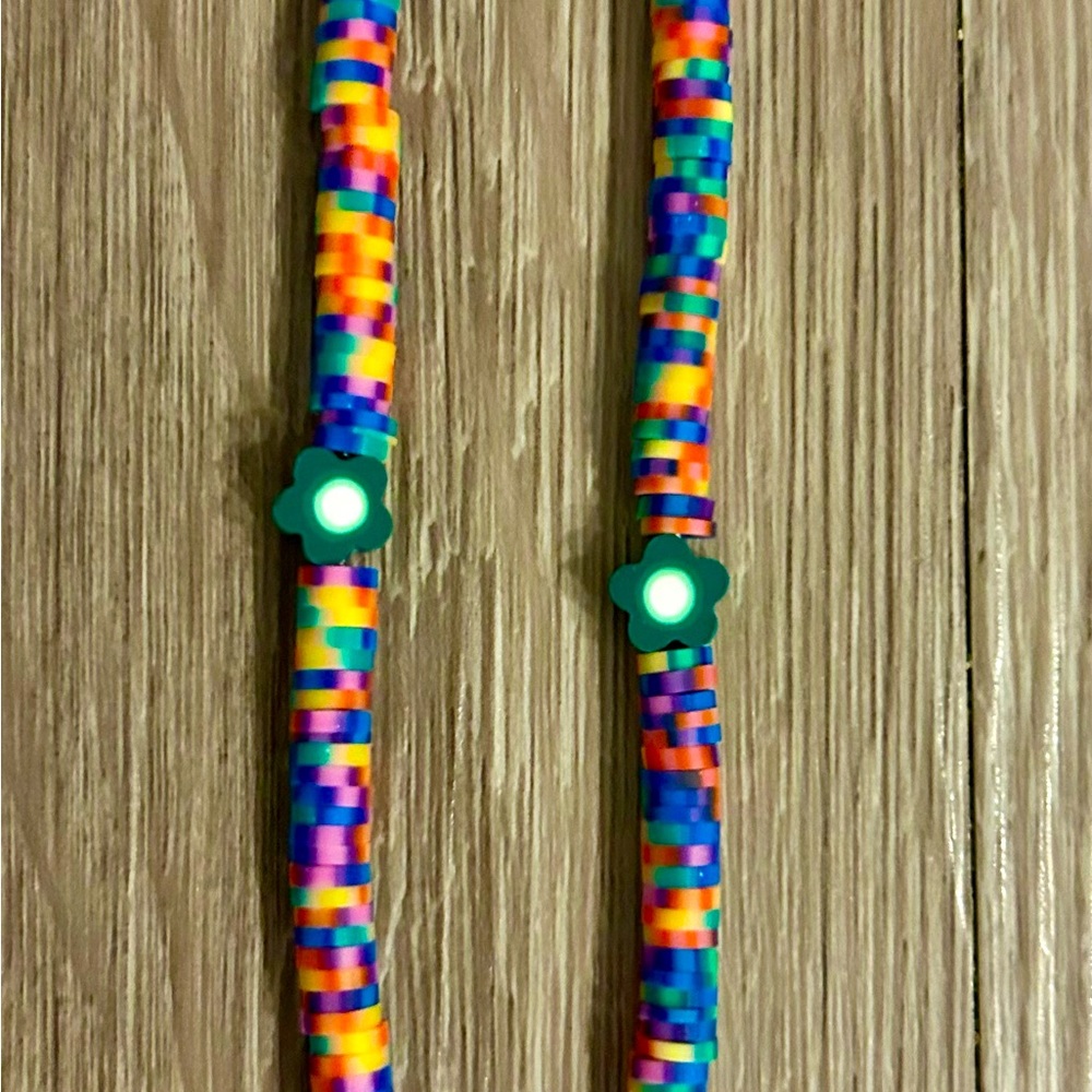 Polymer Clay Bead Lanyard, includes variety of  beads and miscellaneous colors